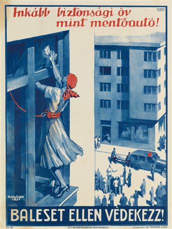 VARIOUS ARTISTS. [HUNGARIAN WORK SAFETY.] Group of 26 posters. Each 24x18 inches, 63x47 cm. Athaneum, Budapest.